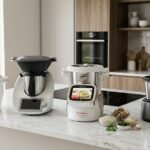 Comparativa de los 4 mejores robots de cocina de 2026: Cecotec Mambo CooKing, Taurus Mycook Next, Moulinex i-Companion y ClickChef en una cocina inteligente moderna.