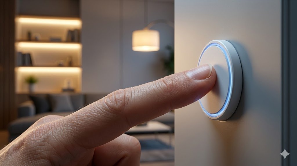 Acción de domotizar un hogar inteligente con gadgets económicos.